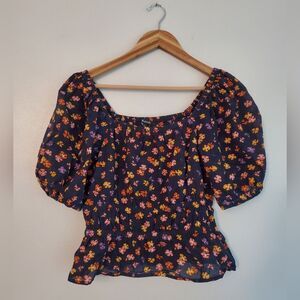 Madewell Smocked-Waist Crop Top in Aloha Floral women's size Small